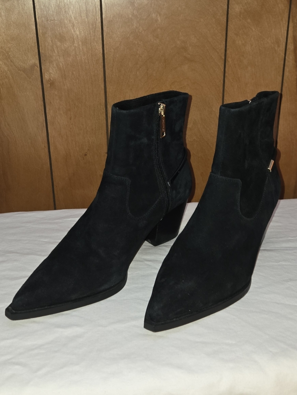 Isaac Mizrahi Black Suede Cowboy Booties
